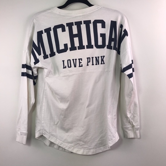 PINK Victoria Secret White Michigan Wolverine Top - Picture 5 of 5